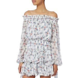 Caroline Constas Lou Off-The-Shoulder Printed Dress - S